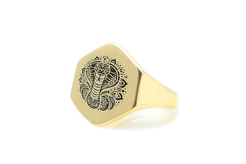 Bague serpent en or bague unisexe hexagonale pour style quotidien