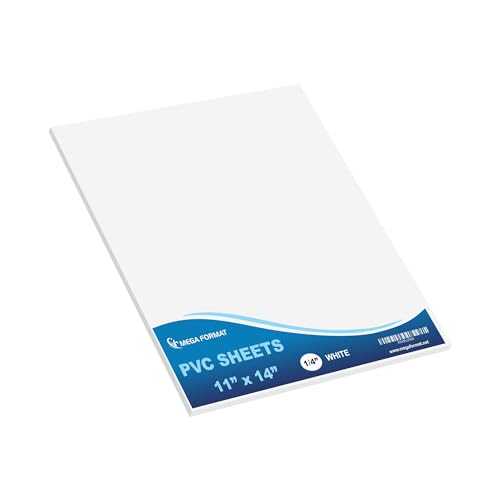 Image of Mega Format Expanded PVC Plastic Sheets - 11 inch X 14 inch Rigid White Sheet for Crafts, Signage, & Displays - Sintra, Celtec PVC Board - Waterproof for Outdoors Use - 1 /4 inch 6mm Thick - 1-Pk-White