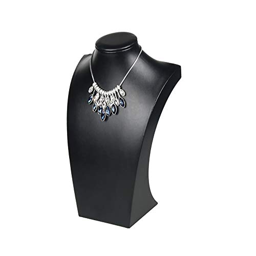 Homeanda Black Pu Leather Jewelry Jewellery Stand Necklace Pendant Chain Jewelry Bust Display Holder Photograph Prop For Necklace (11.4" X6.7, Polyurethane-Black) #TOP1
