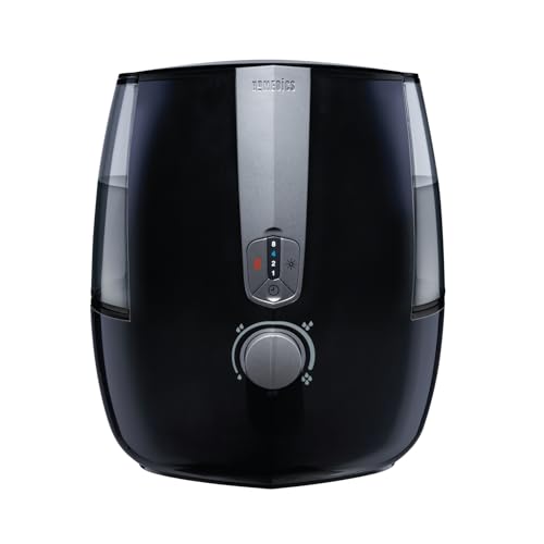 Homedics TotalComfort Plus Humidifier – Large Air Humidifiers for Bedroom, Plants – Top-Fill 5.3L Water Tank with Cool and Warm Mist, Essential Oil Pads, Colored Night-Light, Black by Homedics - Used condition - US$52.88