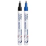 Artline 2 Stück Wäsche-Marker Stifte (Schwarz und Blau) Waschbeständige...