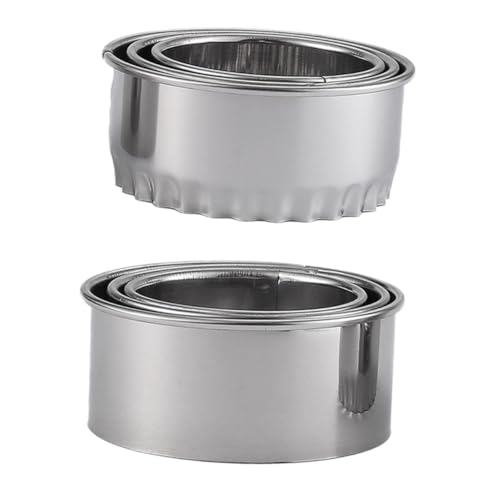 Veemoon 6pcs Dumpling Mould Set Round Cutters for Dumpling Wrappers Wonton Cookie Cutters Stainless Steel