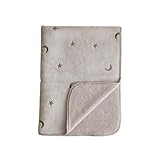 プッパプーポ ベビーブランケット [フランネル] 冬用 ひざ掛け01スター×モカ 85×115cm