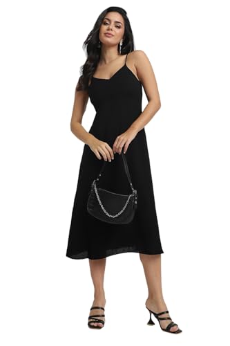 Image of Forever 21 Women Solid Fitted Knee Length Dress