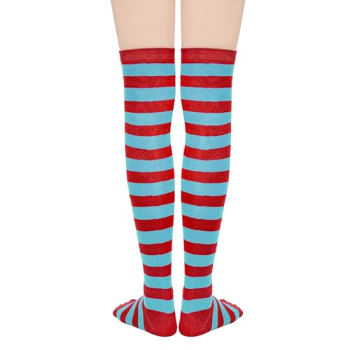 Image of Century Star Thigh High Socks Striped Extra Long Tube for Women Over the Knee Athletic Sports Socks Plus Size Stockings