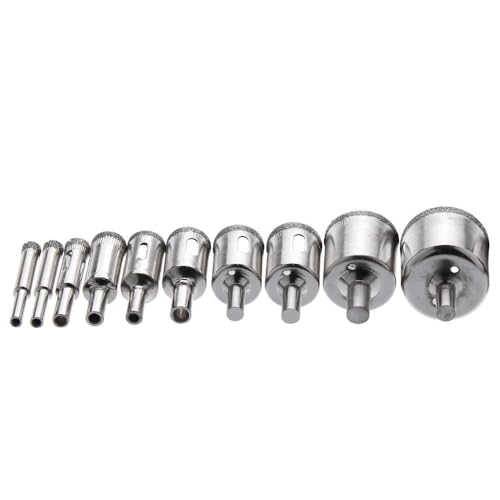Set de 10 brocas diamantadas para vidrio y cerámica 6-32 mm
