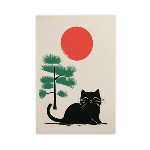 Tableau chat japonais impression sur toile 50x75 cm