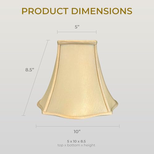 Image of Royal Designs, Inc. Regal Series Fancy Square Bell Lamp Shade, 4 x 10 x 8.5, Antique Gold