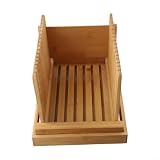 Affetta pane in legno per pane fatto in casa, regolabile, spessore 0,8-2 cm, guida di taglio con...
