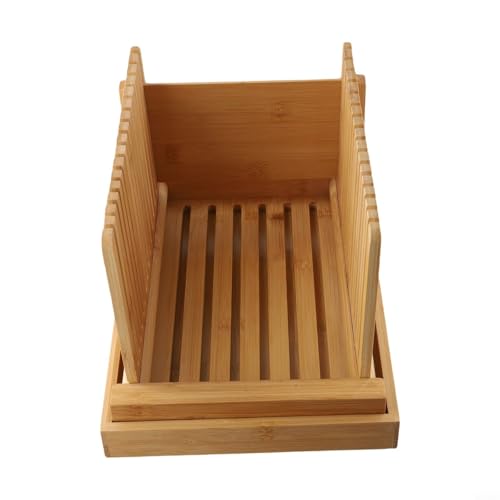 Affetta pane in legno per pane fatto in casa, regolabile, spessore 0,8-2 cm, guida di taglio con base antiscivolo, tagliere pieghevole da cucina per pane, frutta, verdura,