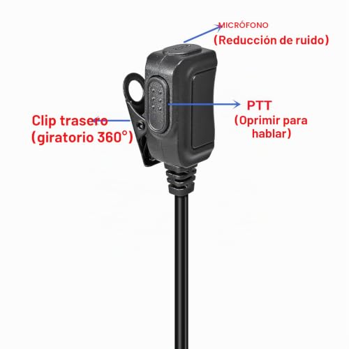 Pinganillo walkie talkie contra el dolor de oído auricular HYS Baofeng 3