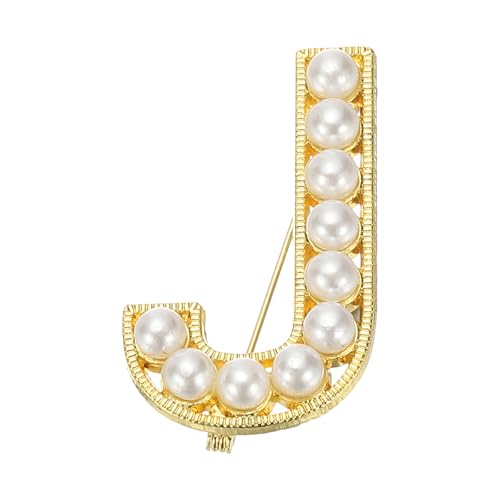 Image of PATIKIL Letter Brooch Pins, Pearl Initial Alphabet Letter Lapel Badges Pin for Women Men Girl Wife Suits