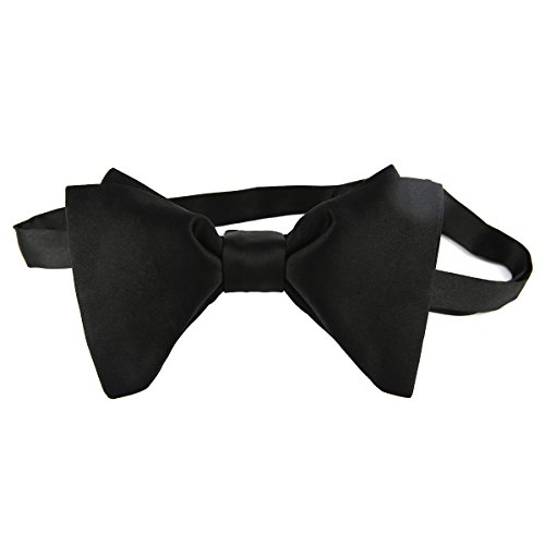 Mens Silk Oversized Bowtie Formal Tuxedo Big Bow Ties (Black) #TOP3