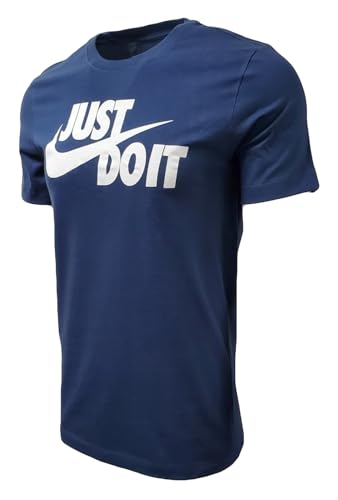 Nike Men's Sportswear Tee Just Do It Swoosh (Large, Navy/White)3