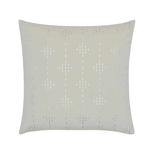 Image of Wakefit Designer Cushion Cover | 16x16 inch | Velvet Foil Print Fabric | Machine Washable | Pack of 1 | Twinkel Silver | Beige Fabric & Silver Print