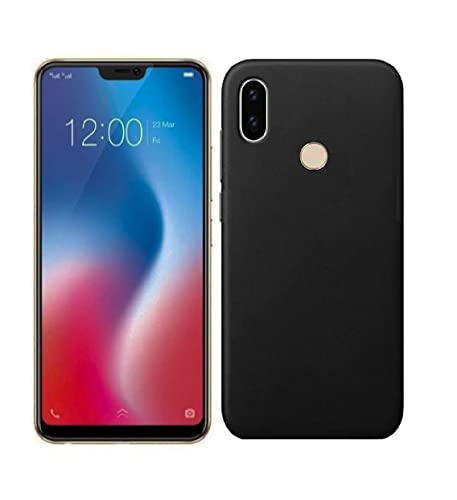 Image of Mobile Back Cover Case for Vivo V9 Pro (Silicone Case|CameraProtection|Black SC1510)