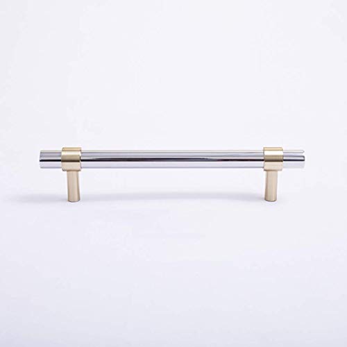 LMZJLU Manija de Gabinete de Acero Inoxidable,Tirador de Puerta Armario Tocador,Tirador de Cajón para Baño,Herrajes de Muebles de Cocina,Perilla T Barra,Base de Latón,1pcs(SilverHole Center 224mm)