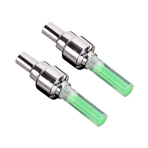 DECOMELODY 2 Piezas Tapones de Válvula LED para Neumáticos Verdes Luces para Ruedas de Coche Bicicleta y Moto Resistentes al Agua y Fáciles de Instalar