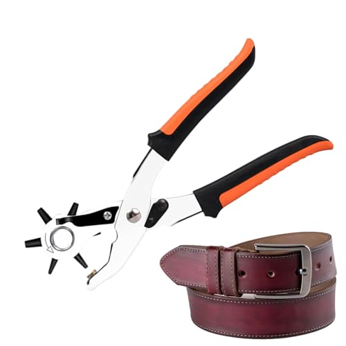 Perforadora De Agujeros Para Cuero Y Cinturones Sacabocados Cuero Profesional Acero Alto En Carbono Perforadora De Cueros Manual Hacer Tamaños De Agujeros Múltiples Para Correas De Reloj Hechas A