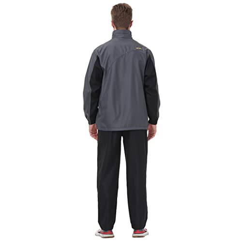 November's Chopin Men's Fitted Exercise Tracksuit Set 2 Pieces Full-Zip Casual Jogging Athletic Workout Sweat Suits #TOP2