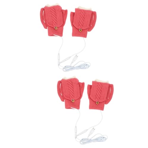 Guantes térmicos USB invierno Happyyami convertibles de dedo completo