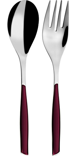 Couverts de table Bugatti Glamour rouge grenat en acier inoxydable 2 pièces - 2