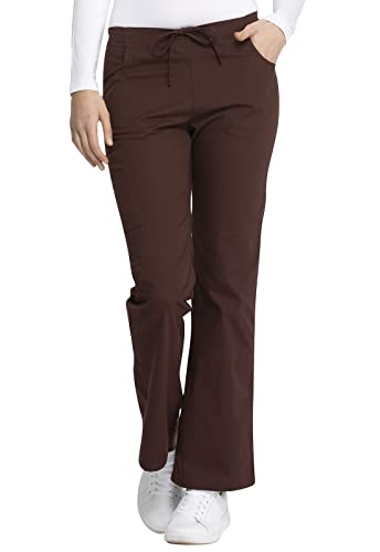 Dickies Women's Mid Rise Drawstring Cargo Pant, Espresso, XX-Small Petite