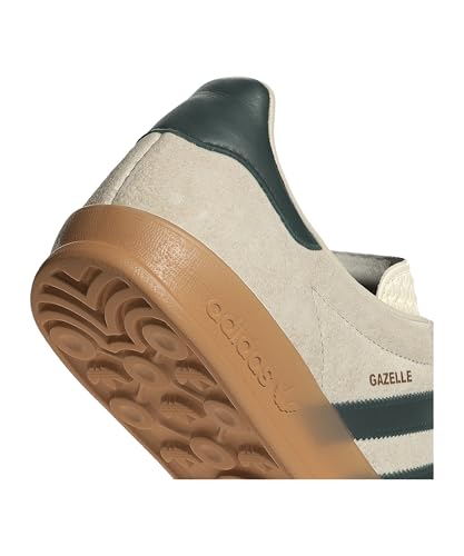 Image of adidas Men's Gazelle Indoor Sneaker, Cream White /Collegiate Green /Gum, Size 8