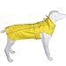 Adjustable Waterproof Dog Raincoat for Dogs,Lightweight Pet Rain Jacket Puppy Clothes with Reflective Strip for Small Medium Large Dogs (Medium, Yellow)