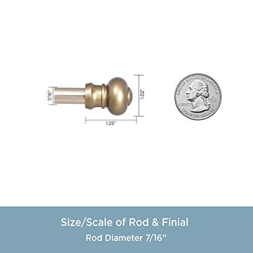 Kenney Ashby 7/16" Adjustable Decorative Café Curtain Rod, Bronze, 28-48 Inches #TOP2