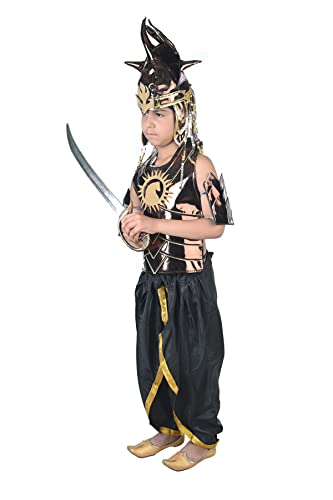 Image of BookMyCostume Baahubali Warrior Indian Movie Character with Helmet & Sword Kids & Adults Fancy Dress Costume 7-8 yrs