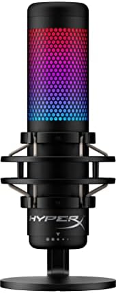 HyperX QuadCast S – RGB USB Condenser Microphone for PC, PS4, PS5 and Mac, Anti-Vibration Shock Mount, 4 Polar Patterns, Pop Filter, Gain Control, Gaming, Streaming, Podcasts, Twitch, YouTube, Discord