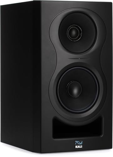 Kali Audio in-5 5" Powered 3-Way Studio Monitor - 160W Speaker System with Boundary Compensation EQ Settings - for Mixing, Recording, Audio Production - XLR, TRS, RCA Inputs - Single, Black