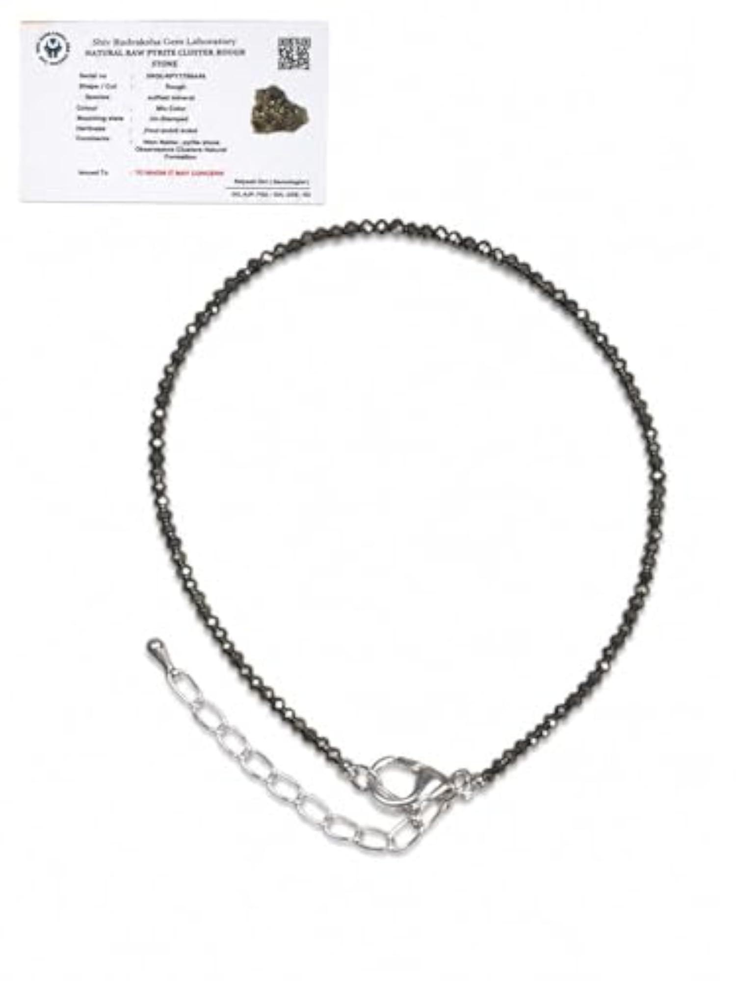 Women's Adjustable Natural Pyrite Anklet, Gemstone Payal