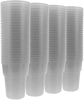 Delight Plus - Half Pint Plastic Disposable Clear Glasses x 50 10oz (284ml) - Plastic Cups Party Glasses Beer Wine Champagne Large Half Cups for Cocktails Like tumblers Recycle Drinking Glass