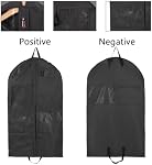 Waterproof Garment Bags, 40 inch Hanging Garment Bags with 3 Zipper Pockets, Foldable Dance Costumes Clothes, Suits Dress Hanging Cover with ID Slot,Travel Storage Bag (Black)