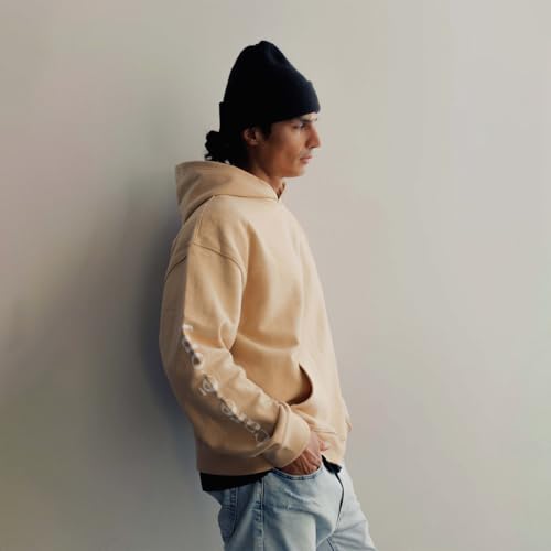 Careeon En Route Hoodie, Self Care Care for Others tan beige nude Sweatshirt in 100% recycled cotton4