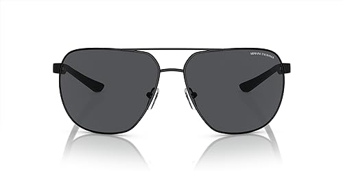 A|X ARMANI EXCHANGE Men's AX2047S Aviator Sunglasses, Matte Black/Dark Grey, 63 mm