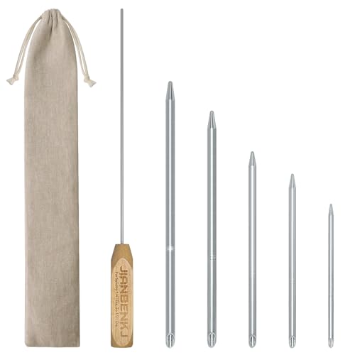 Rope Splicing Tool Kit, Rope Splicing FID Kit for Double Braid Eye Line,Aluminum Line Braiding Set Tool Include 5 Sizes Fids-1/4, 5/16