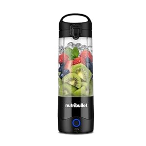 nutribullet Portable Blender in Black – Powerful Extractor Blade, 475ml Cup, To-Go Lid, USB-C Charging Cable & User Guide – Delivers 15+ Blending Cycles – Healthy Shakes On The Move