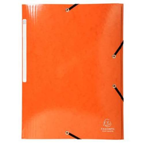 Confezione da 25 cartelline con elastico a 3 lembi IDERAMA, forata, maxi capacità, arancione