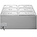 VEVOR 110V 6-Pan Commercial Food Warmer 850W Electric Countertop Steam Table 15cm/6inch Deep Stainless Steel Bain Marie Buffet Large Capacity 6x7 Quart, Silver
