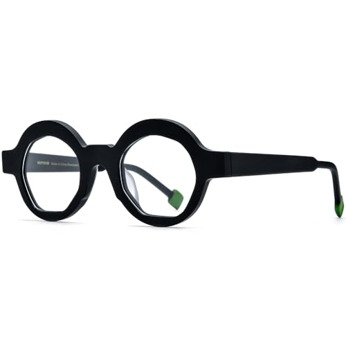 Image of HEPIDEM Multicolor Acetate Glasses Frame Women,Oversize Round Optical Eyeglasses