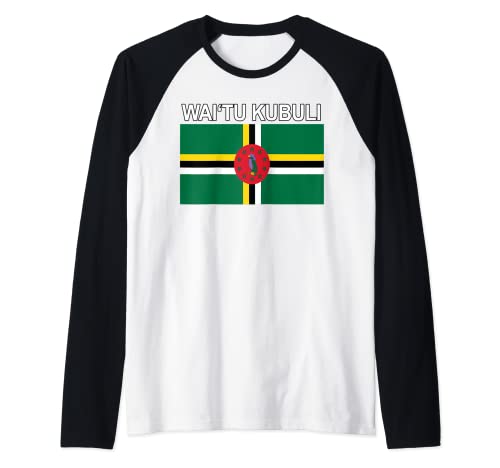 Wai'tu Kubuli Island Carib Dominica - Diseño de bandera Camiseta Manga Raglan