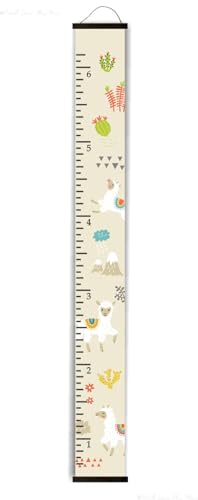 Llama Cactus Canvas Growth Chart for Wall Nursery Decor -