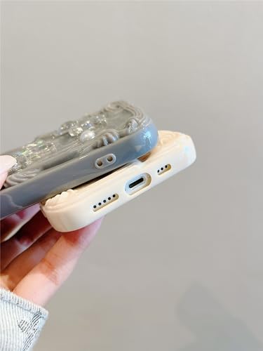 Coque silicone iPhone 15 Pro antichoc à nœud 3D et paillettes - 5