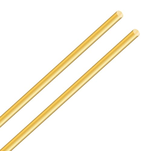 Messingstab 5mm x 300mm, LAVMHAB Messing Massiver Runde Stab für DIY Bastel (2 Stück)