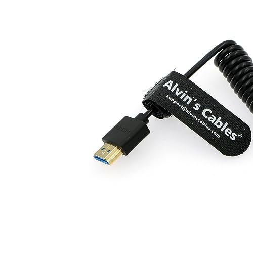Alvin's Cables 8K 2.1 HDMI High Speed Soft Coiled Cable Straight to Left Angle for Atomos Ninja V Portkeys BM5 - Image 3