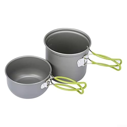 Kit de utensilios de cocina para camping, antiadherente, ligero, juego de olla de camping y sartén con bolsa de almacenamiento, equipo de cocina portátil para cocinar al aire libre, picnic, senderismo
