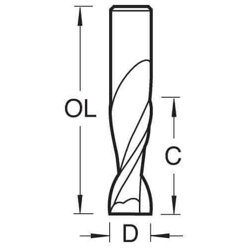 Trend Professional Spiral Up-Cut CNC Cutter, 12.7mm Diameter, 1/2 Inch Shank, 32mm Cut Length, Solid Carbide, S55/4X1/2STC - Image 4